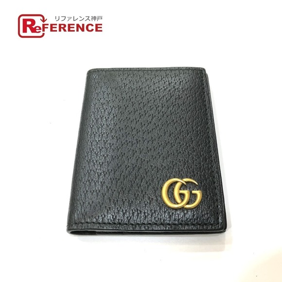 Gucci Leather Case Business Black Card GG Marmont - Picture 1 of 9